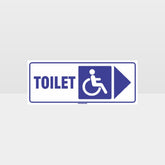 Custom Metal Sign,Accessible Toilet Right Arrow White Background Sign